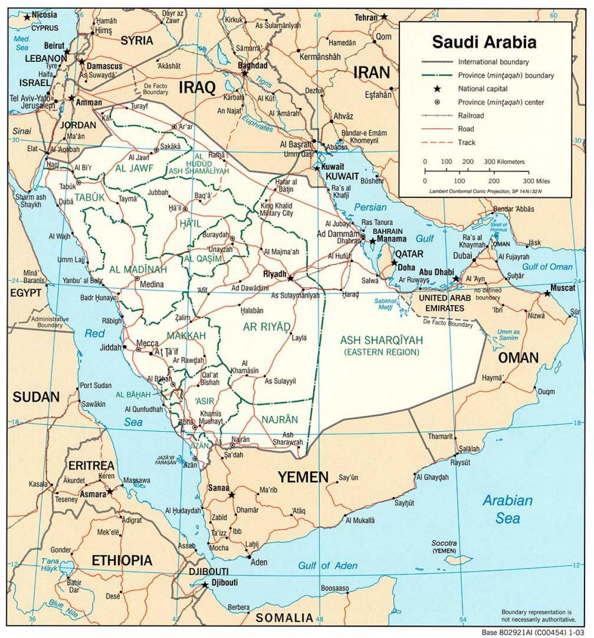 Arabia Saudita mapa de carreteras