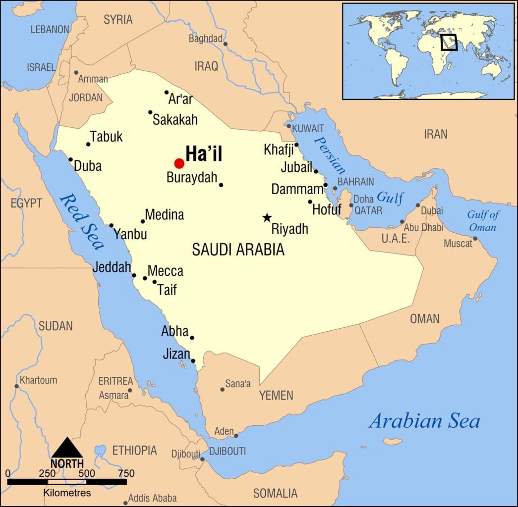 mapa de granizo Arabia Saudita