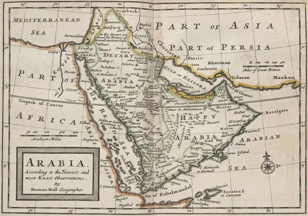 Mapa de la antigua Arabia Saudita