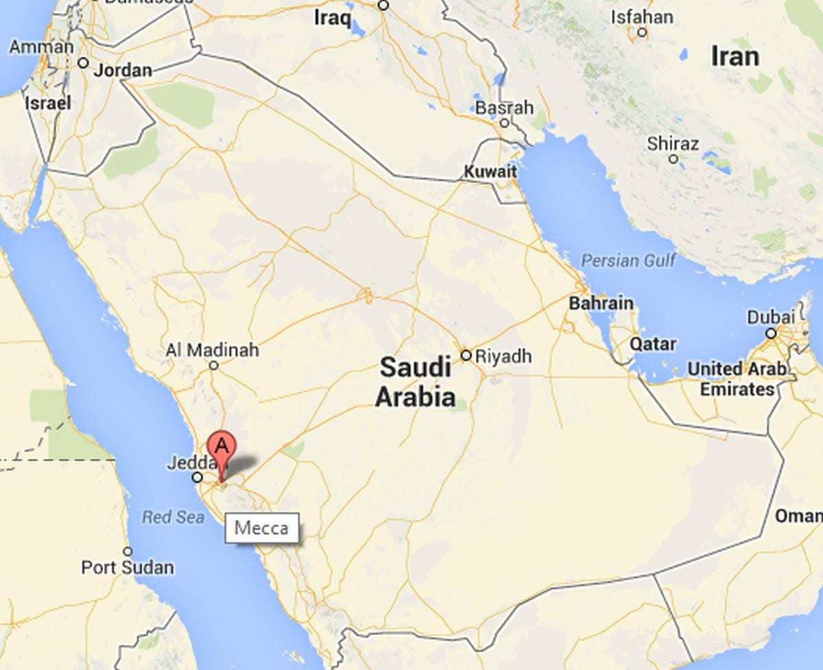 Mapa de la meca, Arabia Saudita