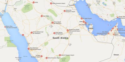 Arabia Saudita aeropuertos mapa