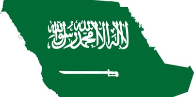 Arabia Saudita mapa de la bandera