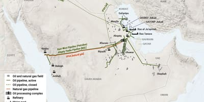 Arabia Saudita de petróleo mapa