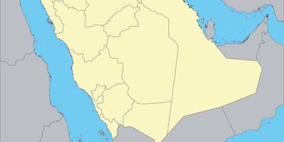 Mapa en blanco de Arabia Saudita