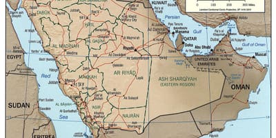 Arabia Saudita geografía mapa