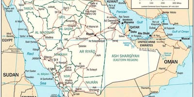 Mapa de Arabia Saudita político
