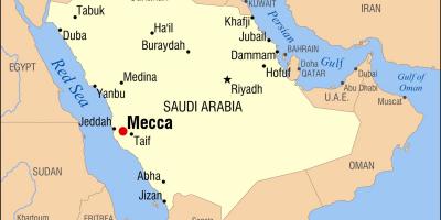 Mapa de la meca, en Arabia Saudita