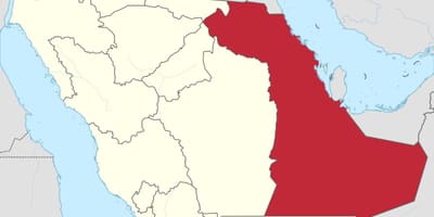 Mapa de la provincia oriental de Arabia Saudita