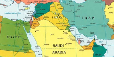 Mapa de Arabia Saudita países de su entorno