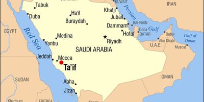Arabia Saudita de la ciudad de taif mapa