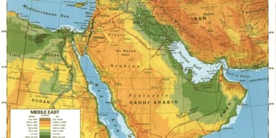 Mapa de Arabia Saudita desierto