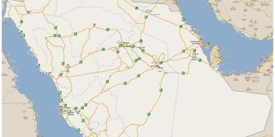 Mapa detallado de Arabia Saudita