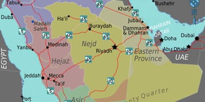Mapa de turaif Arabia Saudita